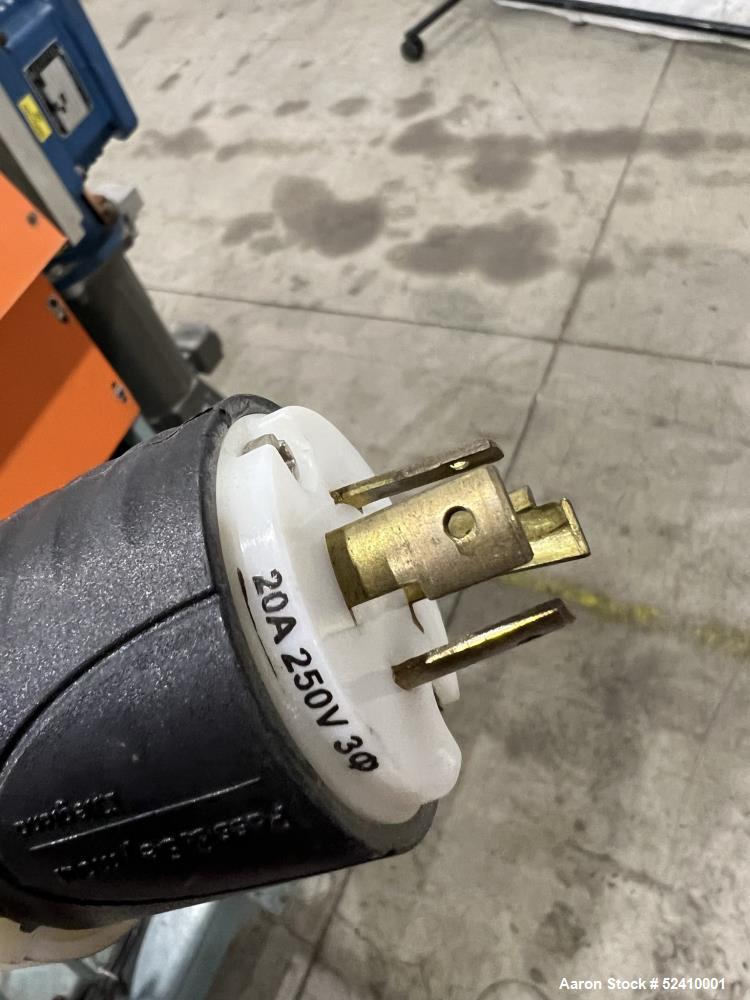 Used Davis Standard Cast Film Stand, Model KXE-1220. (2) 20" wide x 6" diameter feed rolls (1) chrome plated, (1) urethane. Driven by a .5hp 1750rpm motor, through reducer 30:1. (1) 20" wide x 4" dia...