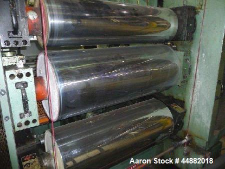 Used Davis Standard 44" wide x 12" x 18" x 18" gear driven chill roll stack, SO #52517, serial #R0210.  New 1994.  Each roll equipped with rotary union, hydraulic clamping action on rolls including h...