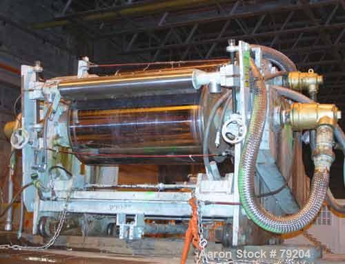 Used Egan 40" Cast Film Line Consisting of (1) Egan 3.5" extruder, 20:1 L/D ratio, electrically heated, water cooled, 100 hp main drive motor with SCR controller, 16.94:1 gearbox ratio. (1) 11 zone d...