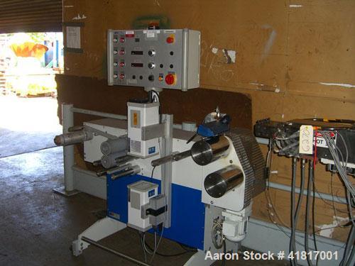 Used Haake Rheomex Lab Cast Film Line with OCS film analyzer. (1) 3/4" Haake lab extruder, 24:1 L/D ratio, model 27-13-100. 6 Eurotherm 2132 temperature controls, Dynisco pressure transducer, 6" adju...