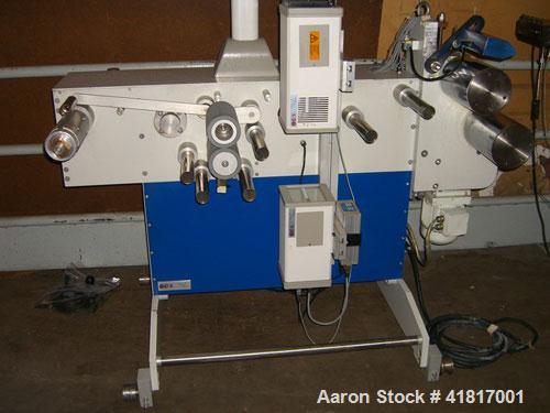 Used Haake Rheomex Lab Cast Film Line with OCS film analyzer. (1) 3/4" Haake lab extruder, 24:1 L/D ratio, model 27-13-100. 6 Eurotherm 2132 temperature controls, Dynisco pressure transducer, 6" adju...