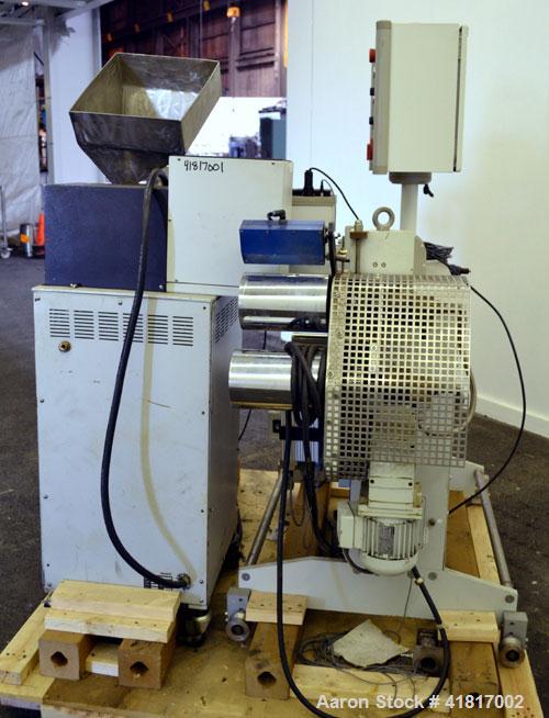 Used Haake Rheomex 252 Lab Cast Film Line Consisting of: (1) 3/4" Diameter Haake single screw lab extruder, approxmimate 24 to 1 L/D ratio, model  27-13-100. (2) Eurotherm 2132 temperature controls, ...