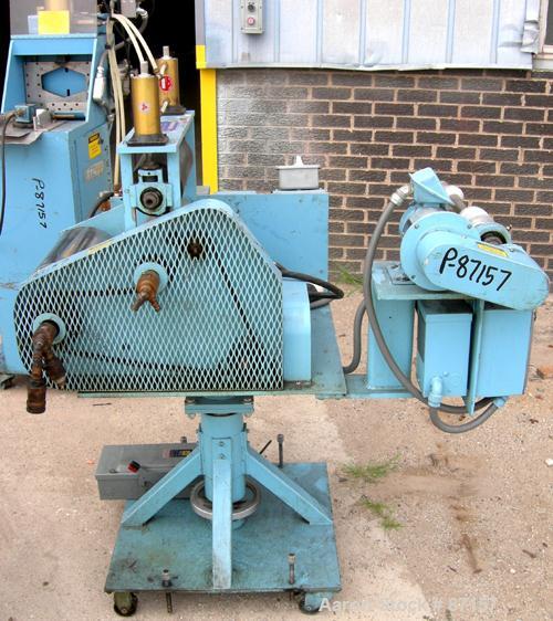 Used Killion 12" Wide Cast Film Take Off. (1) 8" diameter x 12" wide chrome plated cored roll. (2) 5" diameter x 12" wide pull rolls, (1) rubber, (1) metal, pneumatically adjustable, all driven by a ...