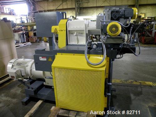 Used Buss Ko-Kneader, 55mm, Model PCS 55-8D. 8:1 L/D, driven by a 40 hp AC motor with inverter. Has Panelview touch screen operator control and includes main electrical panel. Serial #453586-2, sales...