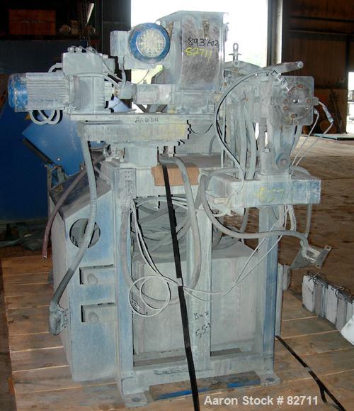 Used Buss Ko-Kneader, 55mm, Model PCS 55-8D. 8:1 L/D, driven by a 40 hp AC motor with inverter. Has Panelview touch screen operator control and includes main electrical panel. Serial #453586-2, sales...