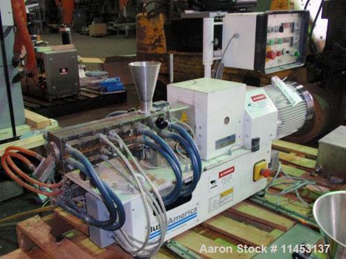Unused- Buss kneader extruder, model PCS30, 30 mm diameter screw, 11:1 L/D, electrically heated, water cooled barrel, 7.5 hp 230/460 volt ac main drive with VFD inverter, 500 rpm screw speed, vibrati...