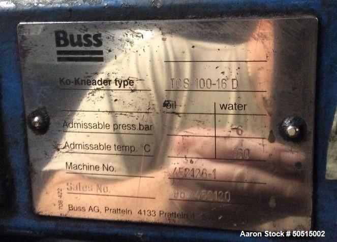 Used- Buss Ko-Kneader Extruder, Model TCS 100-16 D