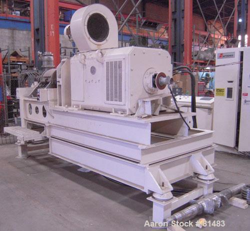 USED: 40 liter Draiswerk Gelmat intensive compounder. 50 lb batch based on 35 lb per cu ft material. Unit is direct connected to 600 hp 1150/1750 rpm DC motor with Saftronics DC motor controls, 50/60...