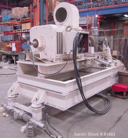 USED: 40 liter Draiswerk Gelmat intensive compounder. 50 lb batch based on 35 lb per cu ft material. Unit is direct connected to 600 hp 1150/1750 rpm DC motor with Saftronics DC motor controls, 50/60...