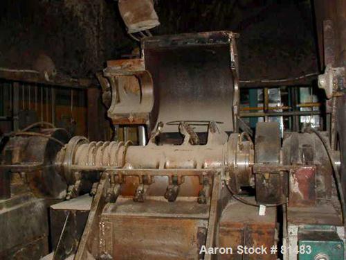 USED: 40 liter Draiswerk Gelmat intensive compounder. 50 lb batch based on 35 lb per cu ft material. Unit is direct connected to 600 hp 1150/1750 rpm DC motor with Saftronics DC motor controls, 50/60...