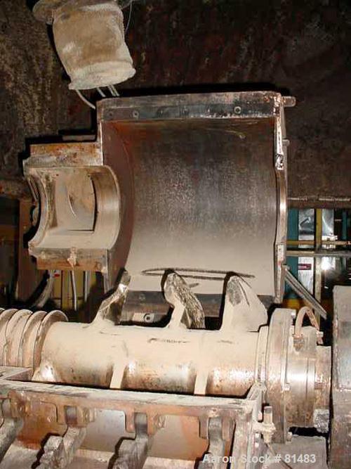 USED: 40 liter Draiswerk Gelmat intensive compounder. 50 lb batch based on 35 lb per cu ft material. Unit is direct connected to 600 hp 1150/1750 rpm DC motor with Saftronics DC motor controls, 50/60...