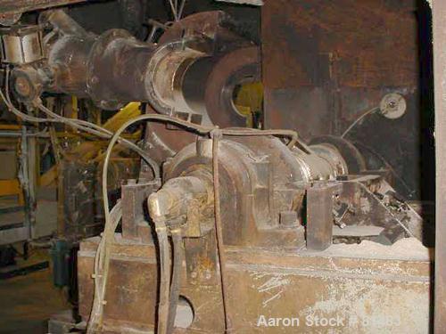 USED: 40 liter Draiswerk Gelmat intensive compounder. 50 lb batch based on 35 lb per cu ft material. Unit is direct connected to 600 hp 1150/1750 rpm DC motor with Saftronics DC motor controls, 50/60...