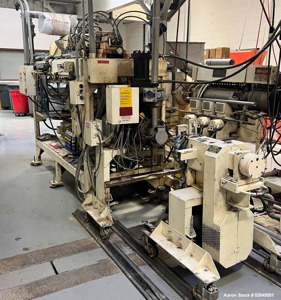 Used Farrel CP-23 Compounding System Consisting Of: (1) Farrell Compact Processor Continuous Mixer, type CP-23. #2 Cored rotors driven by an 30hp, 500 volt, 1150 rpm DC motor. (1) Farrell approximate...