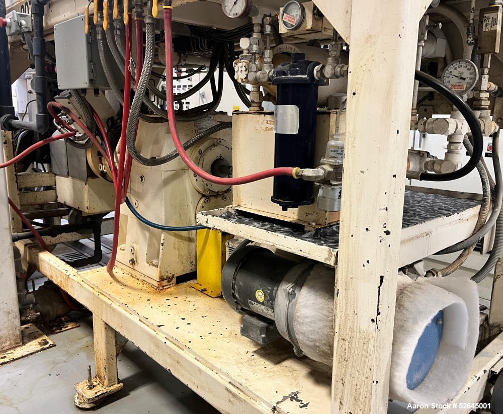 Used Farrel CP-23 Compounding System Consisting Of: (1) Farrell Compact Processor Continuous Mixer, type CP-23. #2 Cored rotors driven by an 30hp, 500 volt, 1150 rpm DC motor. (1) Farrell approximate...