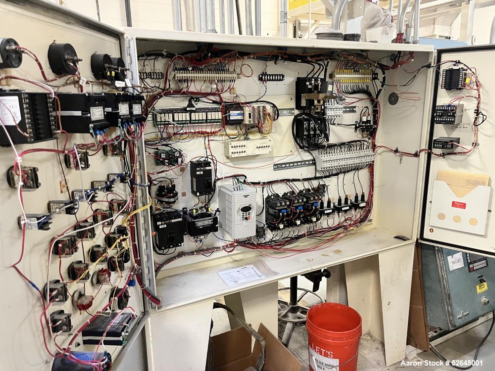 Used Farrel CP-23 Compounding System Consisting Of: (1) Farrell Compact Processor Continuous Mixer, type CP-23. #2 Cored rotors driven by an 30hp, 500 volt, 1150 rpm DC motor. (1) Farrell approximate...
