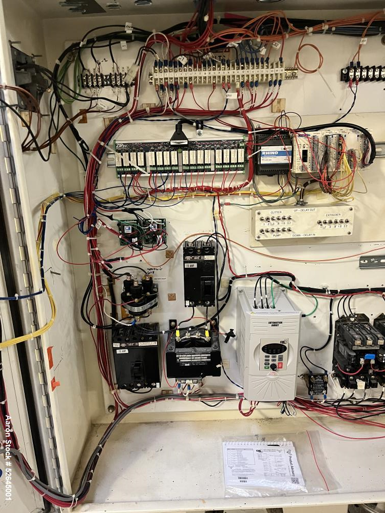 Used Farrel CP-23 Compounding System Consisting Of: (1) Farrell Compact Processor Continuous Mixer, type CP-23. #2 Cored rotors driven by an 30hp, 500 volt, 1150 rpm DC motor. (1) Farrell approximate...
