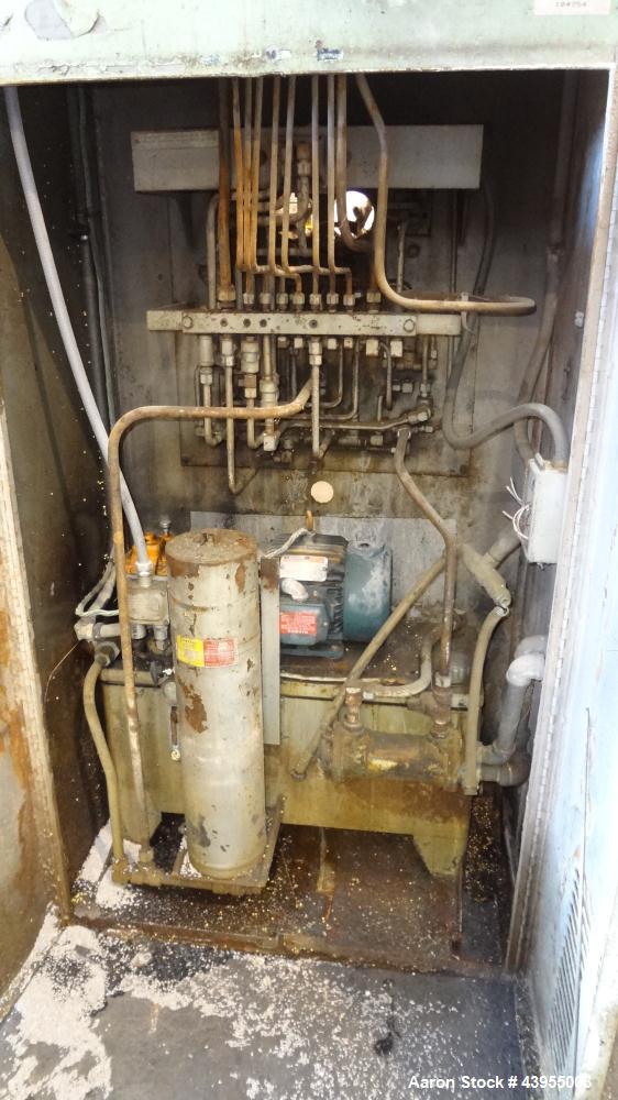 Used Farrel Continuous Mixer, Model 9FCM. Approximate 1881 cubic inch mixing chamber, rated up to 10000 pounds per hour. Jacketed chamber, chrome cored rotors. Approximate 1000hp motor with Lufkin ge...
