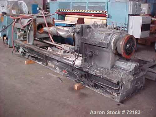 USED: Farrel continuous mixer, model #9FCM. Cored #15 style rotors with rotary unions, 1881 cu in mixing chamber. Rated approx up to10,000 pounds an hour. Driven by a 600 hp DC motor thru a Farrel ge...