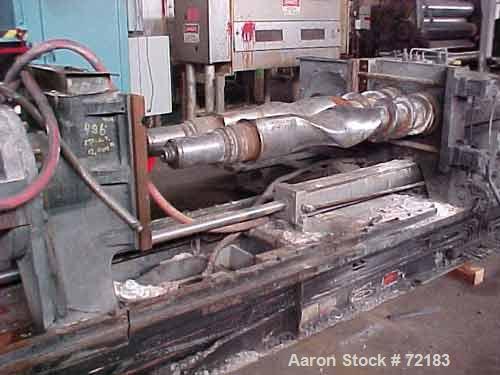 USED: Farrel continuous mixer, model #9FCM. Cored #15 style rotors with rotary unions, 1881 cu in mixing chamber. Rated approx up to10,000 pounds an hour. Driven by a 600 hp DC motor thru a Farrel ge...