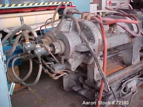 USED: Farrel continuous mixer, model #9FCM. Cored #15 style rotors with rotary unions, 1881 cu in mixing chamber. Rated approx up to10,000 pounds an hour. Driven by a 600 hp DC motor thru a Farrel ge...