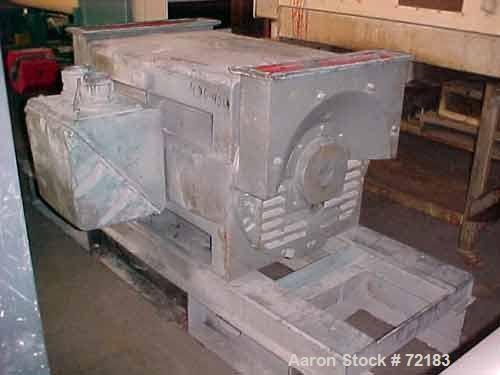 USED: Farrel continuous mixer, model #9FCM. Cored #15 style rotors with rotary unions, 1881 cu in mixing chamber. Rated approx up to10,000 pounds an hour. Driven by a 600 hp DC motor thru a Farrel ge...