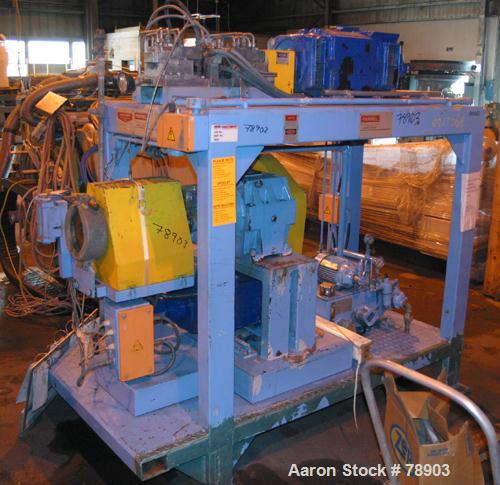 USED: Farrel internal mixing and extrusion system, type CP12, consisting of (1) Farrel continuous mixer, 10:1 L/D. Material of construction is carbon steel on product contact parts. 5.6 kw motor feed...