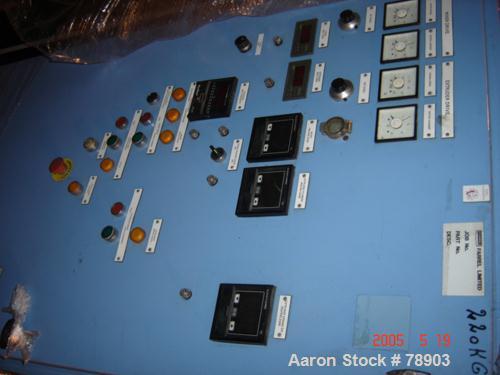 USED: Farrel internal mixing and extrusion system, type CP12, consisting of (1) Farrel continuous mixer, 10:1 L/D. Material of construction is carbon steel on product contact parts. 5.6 kw motor feed...