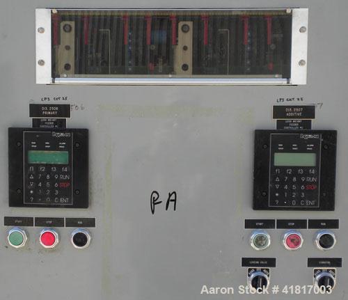 Used Farrel CP23 Compounding System consisting of: (1) Farrell continuous mixer, type 2LM. Cored rotors driven by a 30 hp, 500 volt, 1150 rpm DC motor. (1) Farrell 3-1/4" single screw extruder, 10 to...