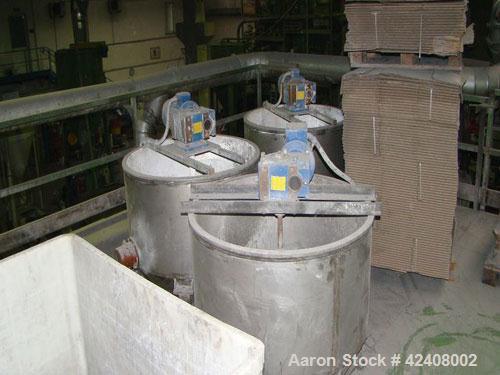 Used Maris TM 92 Compounding Line with a co-rotating twin screw extruder, 3.62" (92 mm) screws, L/D 44, output 1323 - 2201 lbs/hr (600-1,000 kg/hr). Used for PA 6/66 // ABS // PBT // PS // PP // PE. ...