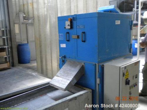 Used Maris TM40MW Compunding Line, comprised of a Maris co-rotating twin screw extruder, screw diameter 1.58" (40 mm), L/D 40, screw speed 550 rpm, 40 hp/30 kW motor, (2) side feeders, (11) thermo co...