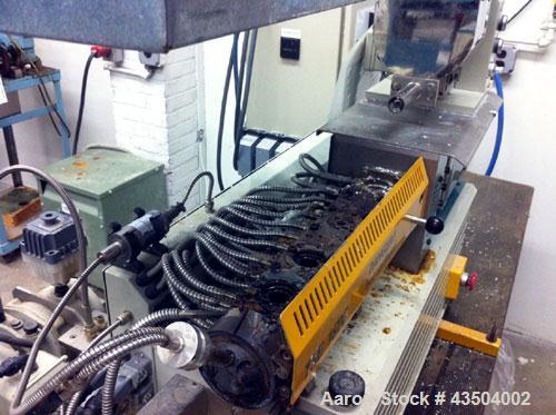 Used Prism Laboratory Compounding Line consisting of:  (1) Prism 16 mm extruder, model TSE16C, approximately 24 to 1 L/D.  Includes a volumetric feeder, controls, vacuum pump and single hole strand d...
