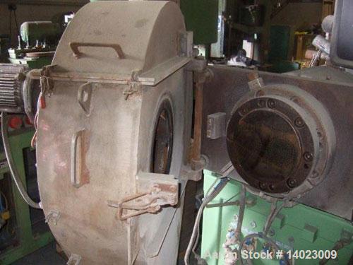 Used Reifenhauser BT3500-2-142-17V Recycling Line.  Screw diameter 142 mm.  174 hp/130 kW.  Included in the line:  (1) die face cutter, (1) pellet cooler, (1) control panel.