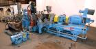 Used Compounding Line Consisting Of: (1) Farrel size 4LMSD Continuous Mixer. Modified top feed, side discharge. Oil heated, over-under rotor design. Driven by a 150hp, 500 volt, 1750 rpm DC motor thr...