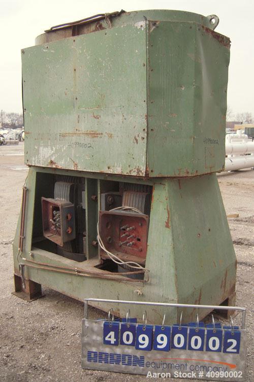 Used Densifier, Carbon Steel. Oval shaped bowl approximately 64" long x 31" wide x 42" deep. (2) bottom blades, each driven by a 132 kW (176.9 hp), 3/60/208 volt, 1780 rpm motor. Hinged top cover wit...
