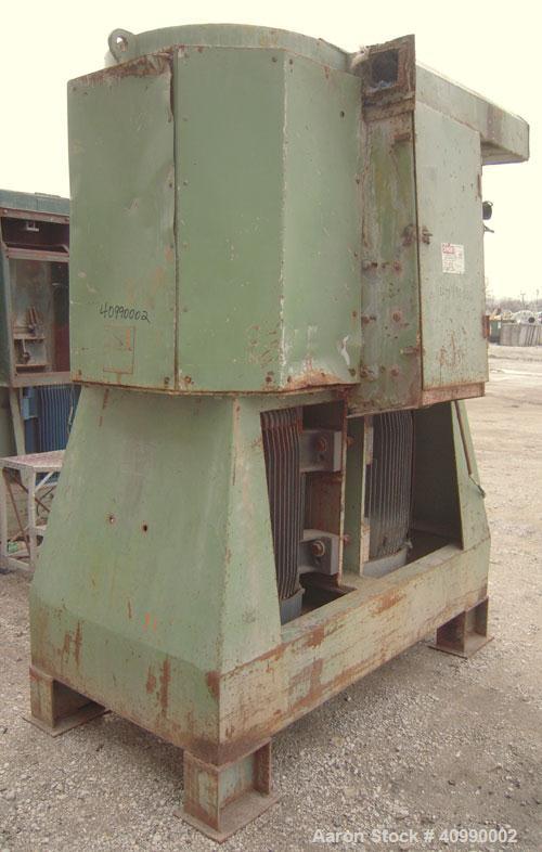 Used Densifier, Carbon Steel. Oval shaped bowl approximately 64" long x 31" wide x 42" deep. (2) bottom blades, each driven by a 132 kW (176.9 hp), 3/60/208 volt, 1780 rpm motor. Hinged top cover wit...