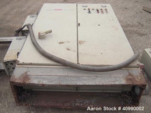Used Densifier, Carbon Steel. Oval shaped bowl approximately 64" long x 31" wide x 42" deep. (2) bottom blades, each driven by a 132 kW (176.9 hp), 3/60/208 volt, 1780 rpm motor. Hinged top cover wit...