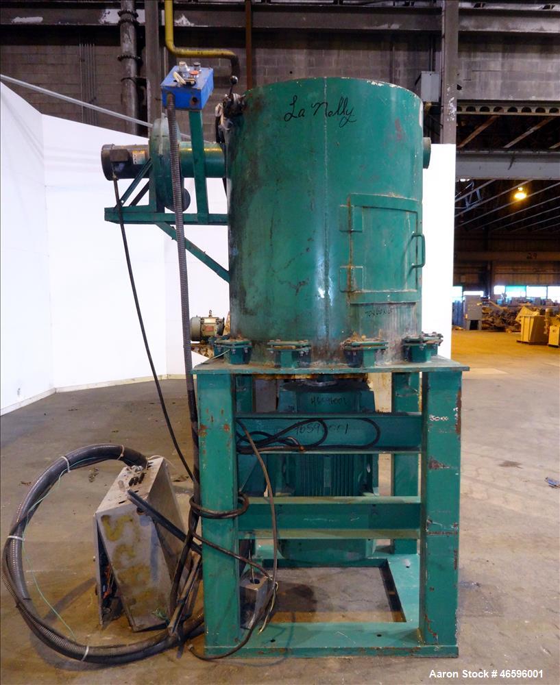 Used Odawara Automation Densifier, Carbon Steel. Approximate 38" diameter x 46" deep mixing chamber. Flat top with feed opening, side bottom discharge with door, side access door. Single tier bottom ...