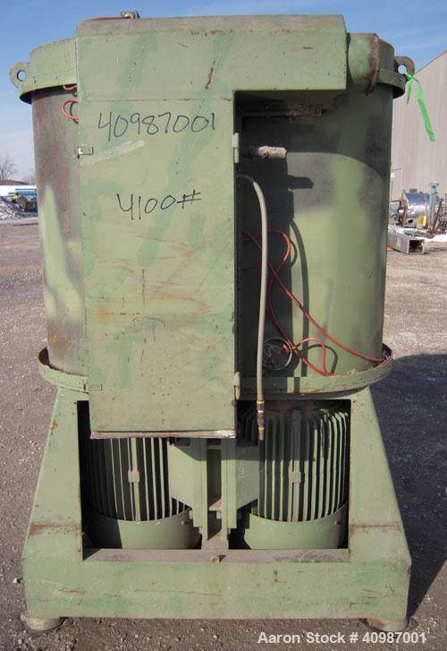 Used Weiss Densifier, model RL600, carbon steel. Approximately 600 liter capacity. Oval shaped bowl 26'' x 50'' x 43'' deep. (2) Bottom blades, each driven by an approximate 50 hp motor. Back outlet ...