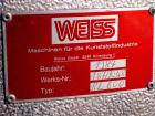 Used Weiss Densifier, model RL600, carbon steel. Approximately 600 liter capacity. Oval shaped bowl 26'' x 50'' x 43'' deep. (2) Bottom blades, each driven by an approximate 50 hp motor. Back outlet ...