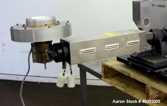 Used 1" Diameter vertical blown film die assembly with air ring.