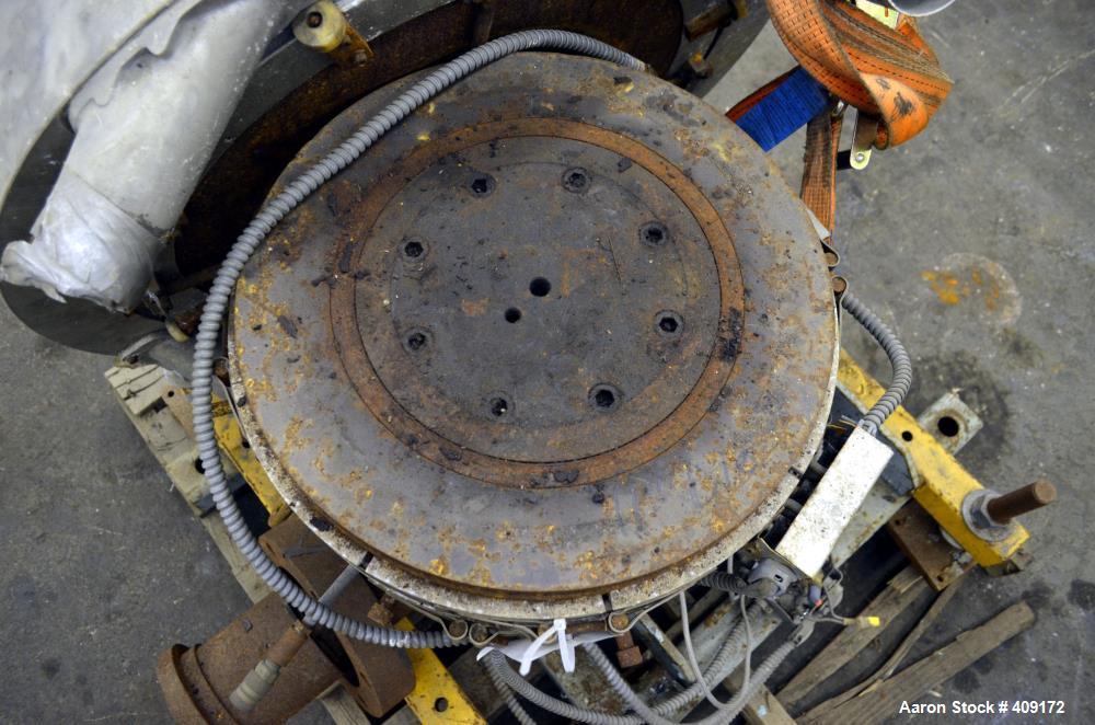 Used Gloucester Engineering Blown Film Die, Approximate 11" diameter. Includes an air ring, and cart.