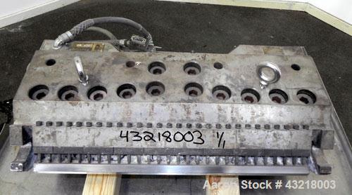 Used Allied Dies 28 Wide Flex Lip Sheet Die, Model ADRW, Job #99-1306-0102. No choker bar. 1" Back center feed. 1/460 Volt.