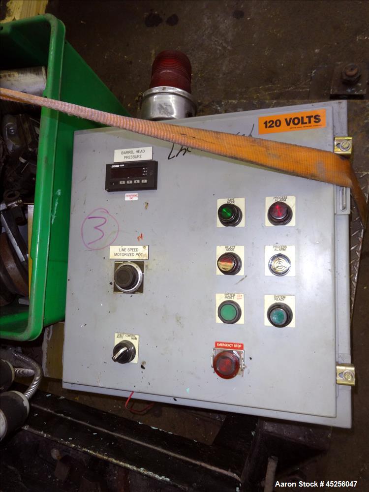 Used Cloeren 54" wide sheet die, back center feed, serial# 05-7969-7, built 2004, mounted on a cart