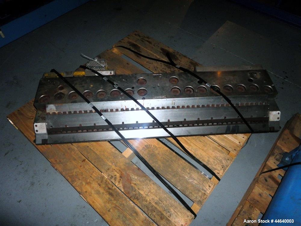 Used EDI Extrusion Dies 44" Wide Ultraflex Sheet Die, Model H-100. Flexible upper lip, removable lower lip, back center feed. Serial# 98-20484, built 1998.
