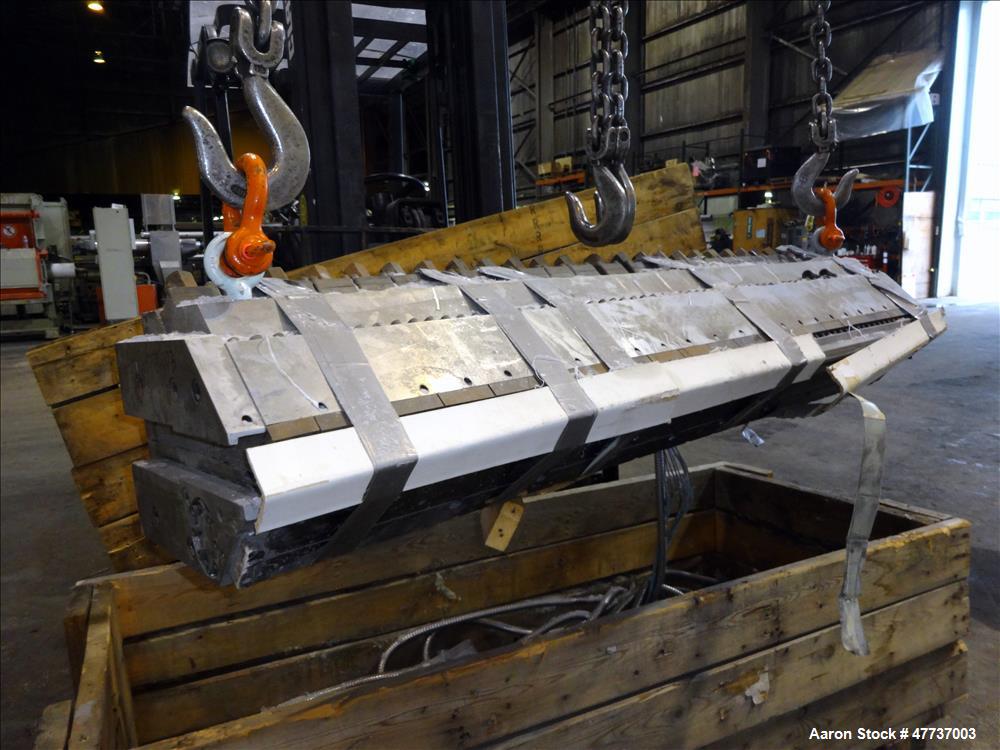 Used EDI Extrusion Dies 64" Wide Ultraflex Fast Gap Extrusion Die, Model UHRC-200. Multiflow 1 manifold design, center manifold width 2.000, end manifold width 1.000, land 1.000, lip opening 0.100 at...
