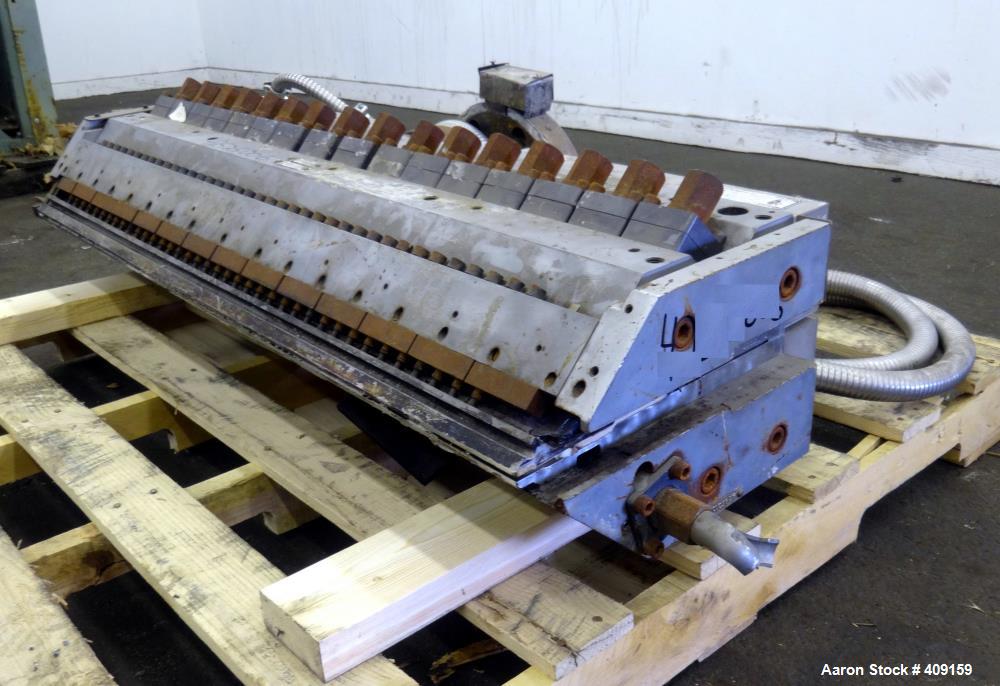 Used EDI 43.5" Wide Sheet Die. Includes restrictor bar, and back center feed. Serial# 97-18890-1-2.