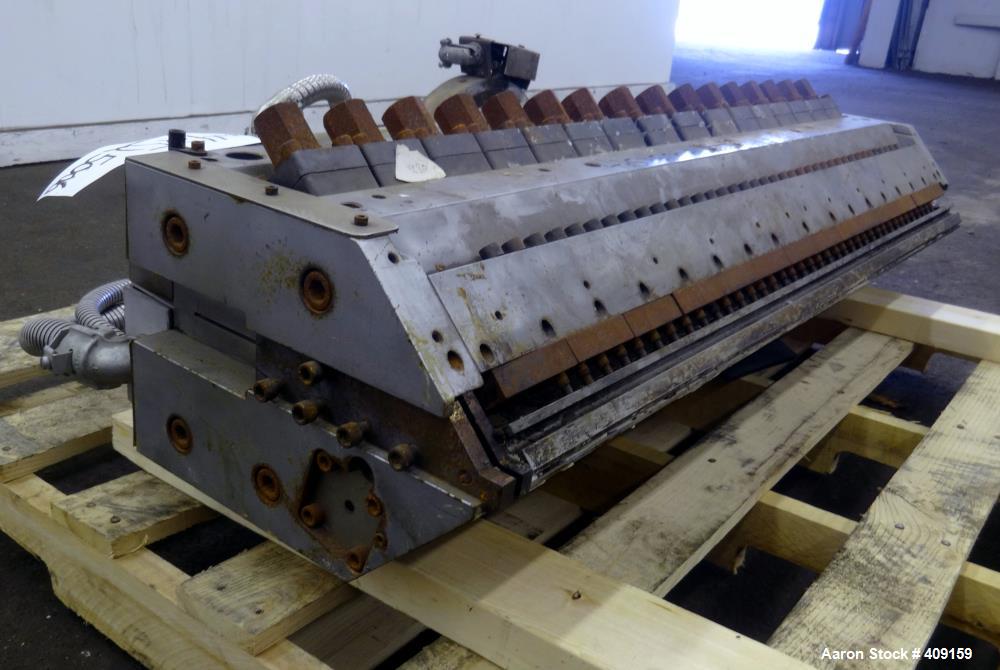 Used EDI 43.5" Wide Sheet Die. Includes restrictor bar, and back center feed. Serial# 97-18890-1-2.