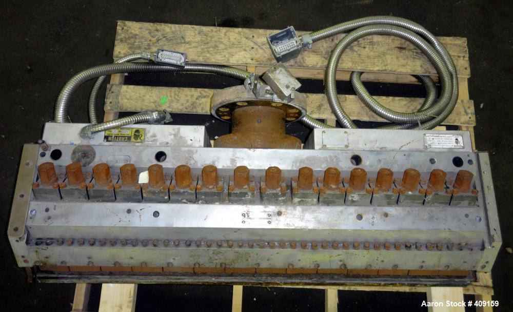 Used EDI 43.5" Wide Sheet Die. Includes restrictor bar, and back center feed. Serial# 97-18890-1-2.
