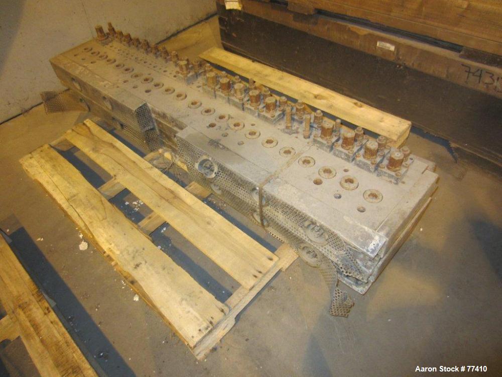 USED: EDI 66" wide H.D. sheet die. 3/4" diameter back center feed.