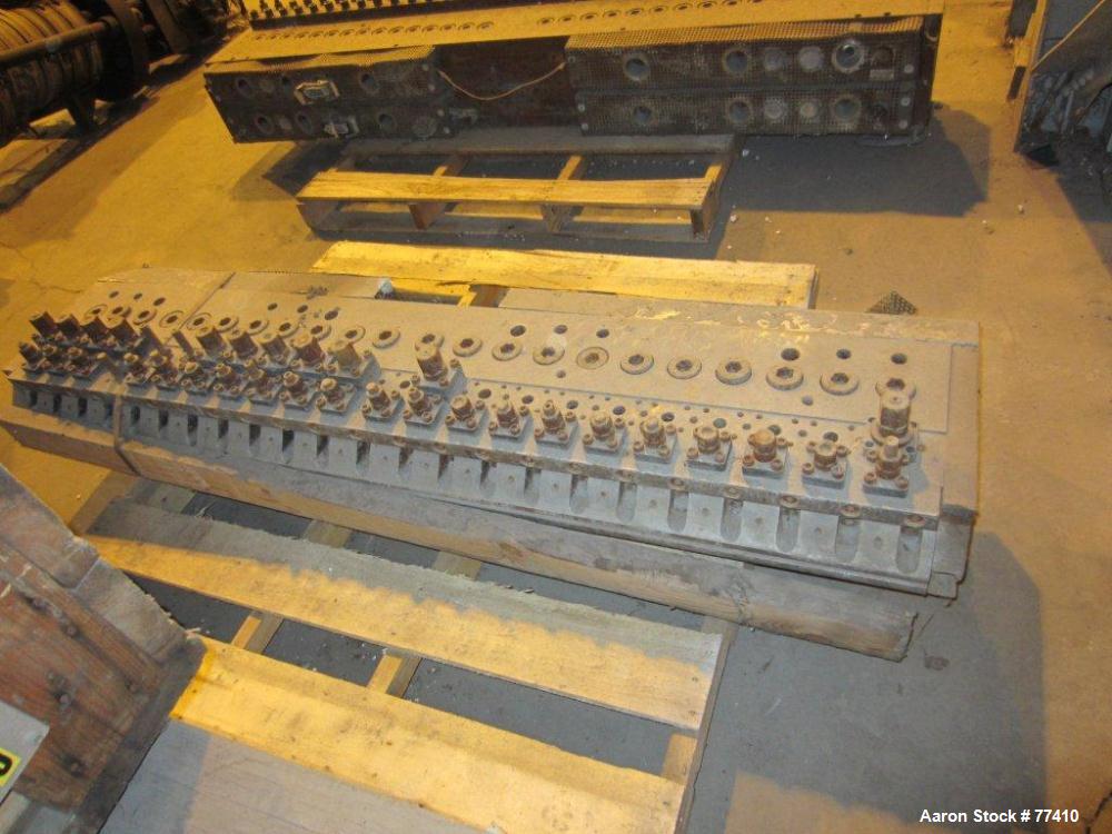 USED: EDI 66" wide H.D. sheet die. 3/4" diameter back center feed.